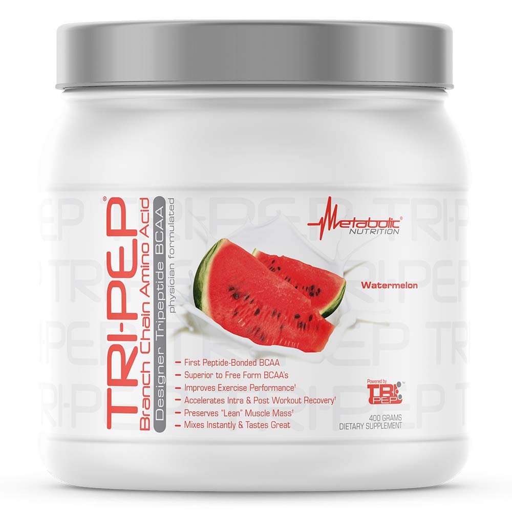 Metabolisk ernæring; TRIPEP - Tri- Peptid Branch Chain Amino Acid, BCAA pulver, Pre Intra Post Workout Supplement124; Watermelon, 400 Bedste (40 Servere)