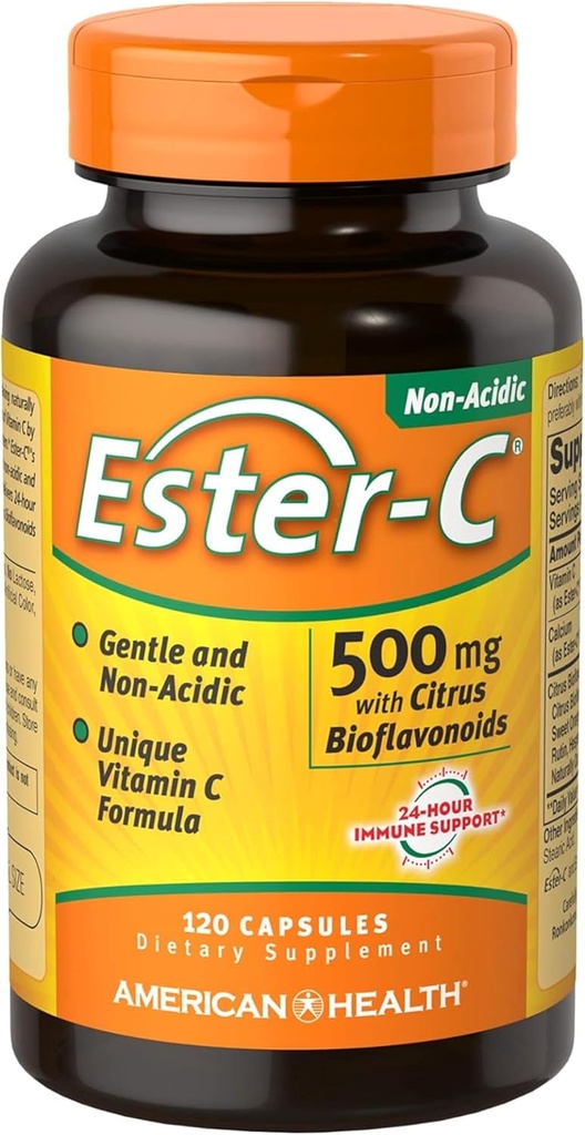 American Health Ester- C med Citrus Bioflavonoider kapsler - genert på maven, non-Acid C-vitamin - 500 mg, 60 Servere, 120 Tæl