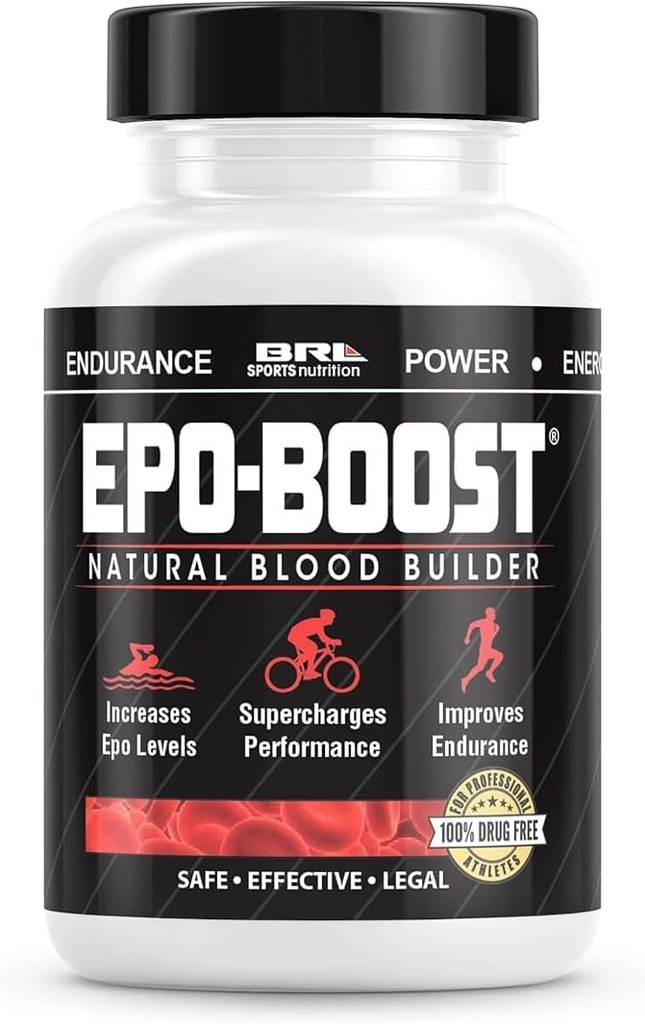 Natural Blood Builder Iron Supplement. RBC Support Made in USA with Echinacea & Dandelion Root helping VO2 Max, Energy, Endurance (1-Pack)