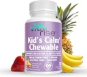 Kids Magnesium Chewables - Daily Supplement, Sugar- Free & Melatonin- Free, Understøtter en sund stress Response & Focus, Fast- Absorbing Magnesium med L- Theanin, blandet frugtsmag, 30 Tæl