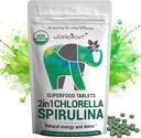 Organic Spirulina Chlorella Tablets - 50 Servere - 2-in-1 Superfood Alger supplement til naturlig immunforsvar, Detox og energi boost. Broken Cell Wall. Organisk klorofyl. Espirulina