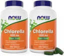 Nu Chlorella 1000mg tabletter - 200 Greve (pakke af 2) - Natural Occurring Chlorophyll, Beta- Caroten - Non- GMO, Vegan - Green Super Food Supplement for kvinder og mænd