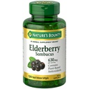Naturens Bounty Sambucus Elderberry Herbal Supplement, Rapid Release Softels, 630 mg per servering, 120 Greve
