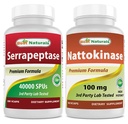 Bedste Naturals Serrapeptase 40000 SPU 'er & Natokinase 100 Mg
