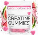 Bear Balanced Creatin Gummies for Mænd & Kvinder - Creapure ® Creatinine monohydrat, L-Theanine, L-Tyrosine & B12 for Muskelvækst, Styrke, Focus, Energy & Health - Lav kalorie, sukkerfri, & Vegan