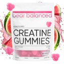 Bear Balanced Creatin Gummies for Mænd & Kvinder - Creapure ® Creatinine monohydrat, L-Theanine, L-Tyrosine & B12 for Muskelvækst, Styrke, Focus, Energy & Health - Lav kalorie, sukkerfri, & Vegan