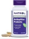 Natrol Acidophilus Probiotisk 100 mg, Kosttilskud til sund Gut funktion, fordøjelsesmæssige helbredskapsler for voksne, 100 kapsler, Op til en 33 dages forsyning