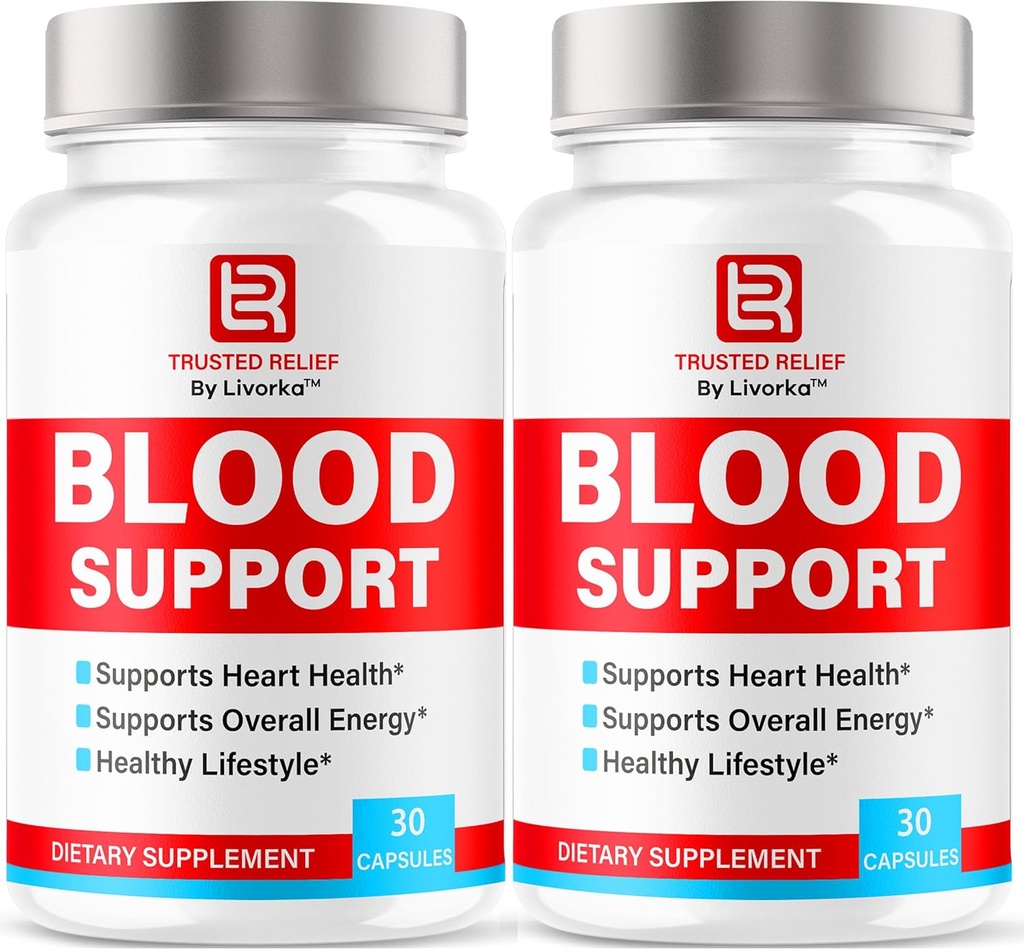 (2 Pack) Trusted Relief Blood Support Capsules - Official TrustedRelief Blood Support Vitamin Pills, Natural Trusted Relief Advanced Premium Formel Wellness & Ovial Health, 60 Kapsler til 2 måneder