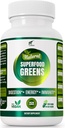 Organic Vegan Super Green Kapsler med Ashwagandha - Immun Support med alle naturlige hele fødevarer næringsstoffer Chlorella, Moringa, Spirulina, Gurkemeje, Kale. Forbedre fordampning, Boost Energy - Detox piller