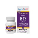 Superior Source NO Shot Advanced B- 12 2.000 mcg B- 6 / folinsyre 600 mcg - folsyre til kvinder & mænd - B Vitaminer supplement understøtter energi & cellesundhed - 60 Sublingual Disopting Tablets