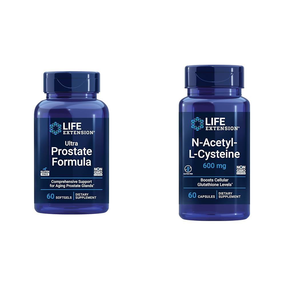 Life Extension Ultra Prostata Formel, Saw Palmetto til mænd, pygeum, stikkende Nettle & N-Acetyl- L-Cystein (NAC), immunforsvar, luftveje, leversundhed, NAC 600 mg