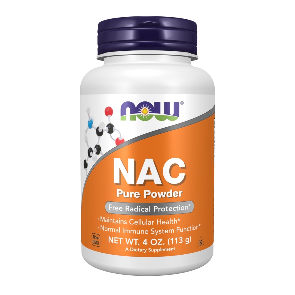 NU Kosttilskud, NAC (N- acetyl cystein) 600 mg Pure Powder, Free Radical Protection *, Cellular Health *, Immunsystemet funktion * 4- Ounce (113 g)
