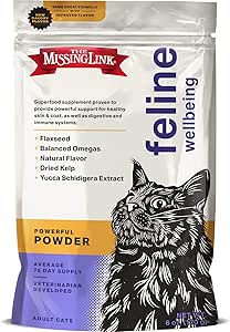 Den manglende Link Feline Superfood supplement Powder 6oz Bag, Veterinarian Formuleret, Balanceret Omega 3 & 6 for sund hud & Coat, fordøjelse, Immunitet & Samlet Cat sundhed