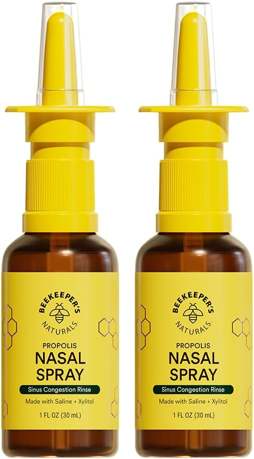 Biavlerens Naturals Nasal Spray for voksne med Propolis, Xylitol & Saline, Clears Nasal Congestion, Moisturizes Sinus Canal, & Decongest Sinus Cavities, 1 fl oz (Pack of 2)