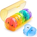 Sukuos Stor Ugentlig Pill Organizer 2 gange om dagen, Daily Pill Box 7 dag let at åbne med dobbelt beskyttelse, AM PM Pill sag for medicin / Vitamin / Fish Oil / Kosttilskud (gul)
