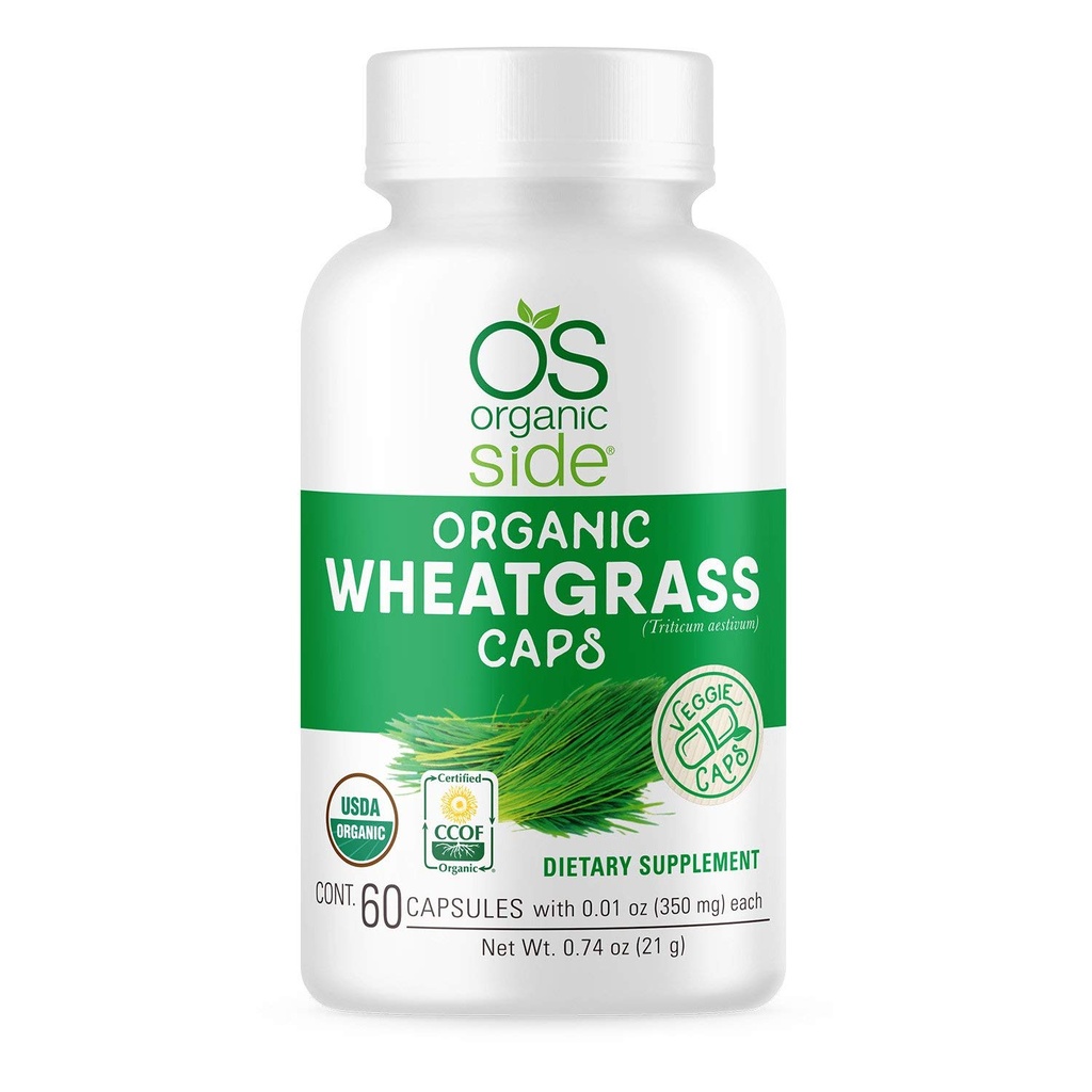 ; Organic Wheatgrass Capsules; 124; 60 Greve; 124; USDA Certified Organic, Non- GMO, Vegan Supplement for Natural Energy Boost, Immunforsvar, og Wellness