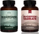 Natural Rhythm Day & Night Bundle - Triple Calm Magnesium 150mg, 120 Kapsler + Magnesiumtaurat 750mg (150mg Elemental Magnesium) 120 Kapsler