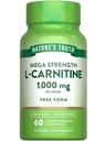 Nature 's Truth L- Carnitin 1000mg ttesmå 124; 60 Capsules ttesmå 124; Mega Strength -- 124; Free Form -- 124; Non- GMO & Gluten Free Supplement