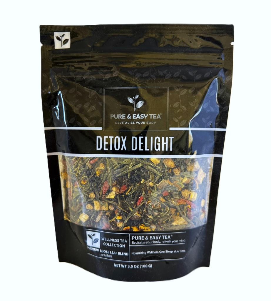 Ren og nem te, Detox Delight, 30 dag Detox, Understøtter sund slanke, Lever, Gut & Colon Cleanse, Advanced Full Body Blend, 100g / 3.5oz