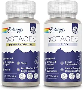 SOLARAY Perimenopause og Libido hendes livsstadier Bundle - Hot Flashs og Menopause Plus naturlig smøring og Libido støtte til kvinder - Made without Hormones - 30 Tjenester
