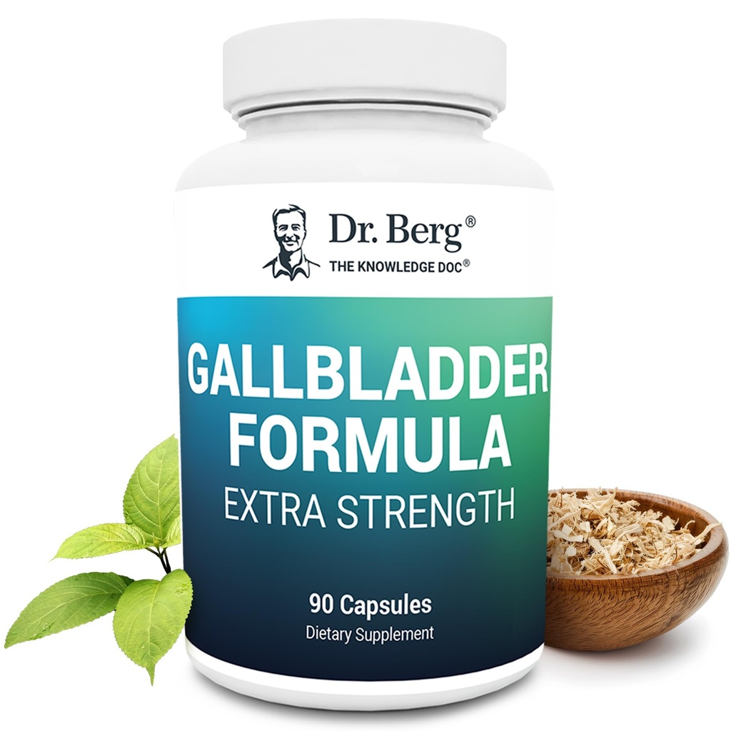 Berg Gallblære Formel Ekstra Styrke - med Ox Bile pulver og konjugeret bilesyre - fordøjelsesfremmende enzymer Proprietær Blend - Fuld 45-dages forsyning - 90 Vegetabilske kapsler