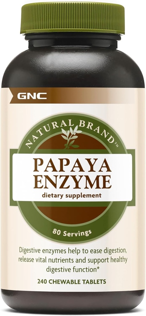 GNC Natural Brand Papaya Enzymes, Supports Healthy Digestive Function, 240 Tablets