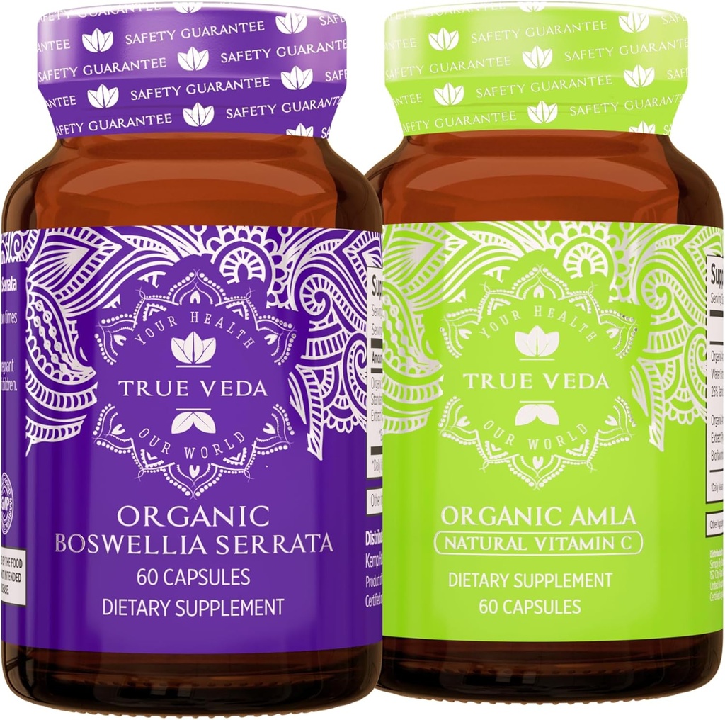 Sand Veda Active Bundle USDA Organic Measures 124; Multi- Award- Winning Measures 124; Boswellia Serrata Measures 124; Amla Capsules