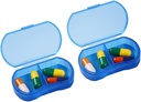 2PCS Pill sag Organizer Pocket Lille Pill Holder, Daglig AM & PM Containers, Medicin Holder, Ideel til Medicin, Vitamin, Supplement, Perfekt til rejse, Ideel til Purse