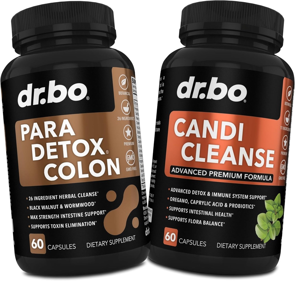 Colon Cleanse Pills Body Detox & Candi Cleanse - Intestinal Guard Cleanser for Mave & Oral Herbal Oregano & Captain Acid Probiotic Complex Kapsler, Herbal Wormwood Sort valnød Clove Kvinder Mænd