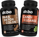 Colon Cleanse Pills Body Detox & Candi Cleanse - Intestinal Guard Cleanser for Mave & Oral Herbal Oregano & Captain Acid Probiotic Complex Kapsler, Herbal Wormwood Sort valnød Clove Kvinder Mænd
