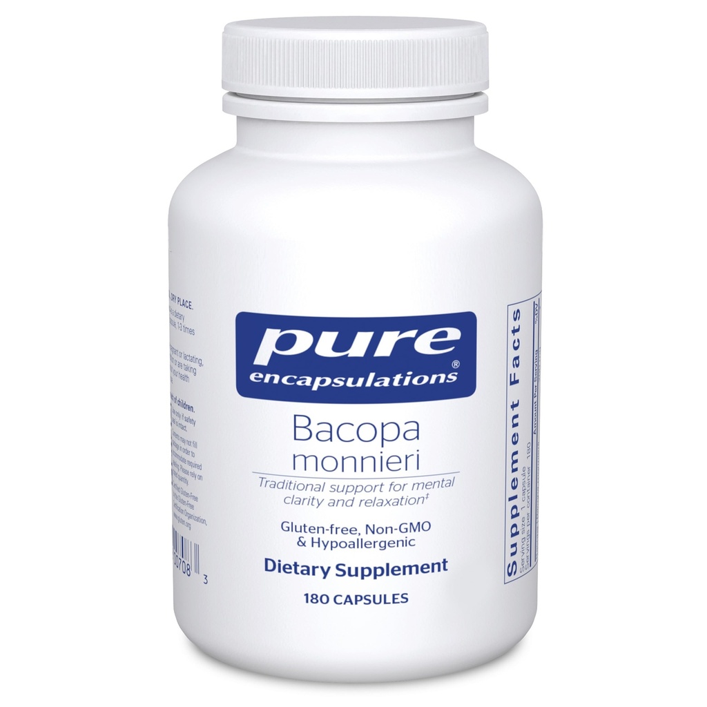 Ren indkapsling Bacopa Monnieri Note 124; supplement til hjerne, hukommelse, koncentration, og stress support *