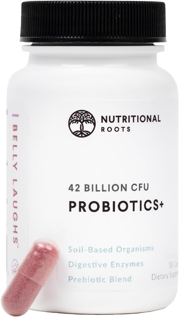 Nutritional Roots - Probiotika + - Soil- baserede organismer, Probiotika, Prebiotika - fordøjelsesenzymer - Forsinket udgivelse - Kosttilskud - 1 måned Tilgang - 30 kapsler