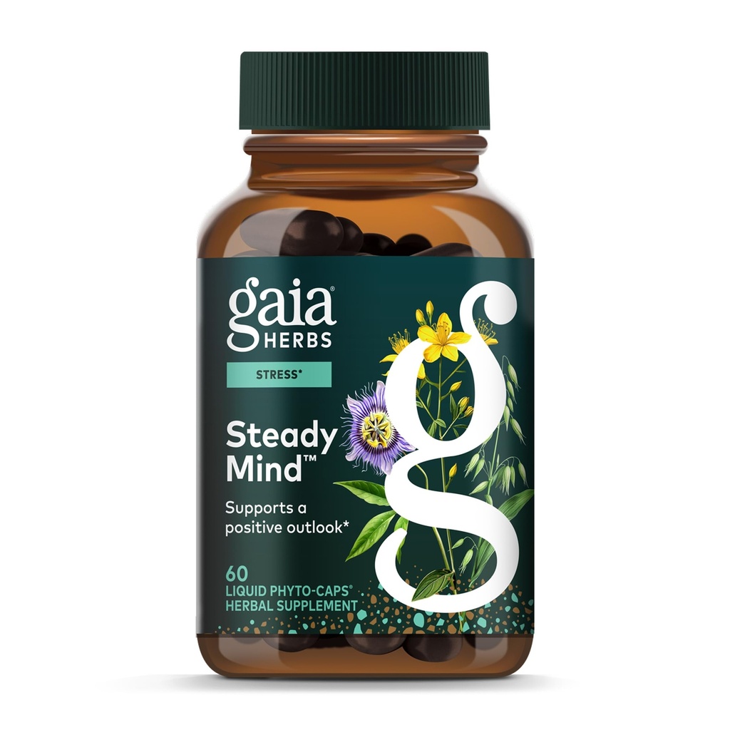 Gaia Urter Følelsesmæssig Balance - Stress Support til Hjælp Kroppen Cope med Stress - med St. John 's Wort, Passionflower, Jernurt og Havre - 60 Vegansk flydende Phyto- kapsler (20-dages Tilgang)