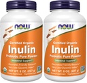 Now Supplements, Inulin Prebiotic Pure Powder, Certified Organic, Non- GMO Project Verified, Intestinal Support *, 8 - Ounce (pakke med 2)