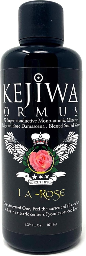 Kejiwa I A- Rose Ormus: Mono-Atomic Gold Minerals Infunderes med Organic Rose Damascena Medical 124; Spiritual Awareness Supplement for Heart Chakra Aktivering 3.4 fl oz