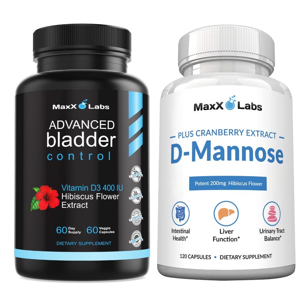 Avanceret Blege Control Kosttilskud til kvinder og mænd 60Ct + D Mannose Kapsler - Hurtig fungerende 1400 MG ekstra styrke DMannose til Blege Sundhed 120 Ct