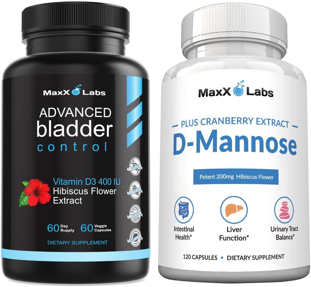 Avanceret Blege Control Kosttilskud til kvinder og mænd 60Ct + D Mannose Kapsler - Hurtig fungerende 1400 MG ekstra styrke DMannose til Blege Sundhed 120 Ct