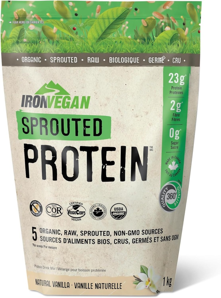 Økologisk Vanilla spiret protein pulver, 1000 GR