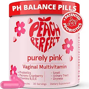 Rent Pink Prebiotic & Probiotika til kvinder Multivitamin, Vaginal Health Cranberry supplement Vitaminer, understøtter pH balance, Feminin Care, Urinary Tract Sundhed, Sund Flora og Odor, 30 Servere