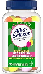 Alka- Seltzer Extra Strength Heartburn ReliefChews, Antacida for Fast Heartburn & Syre fordøjelsesbesvær Relief På farten, 200 Ct
