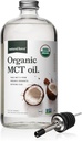 Natural Force Organic MCT Oil - Pure Glass Flaske - Lab Testet for kvalitet og renhed - 32 Ounce
