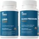 Dr. Tobias Lung Health & Blood Pressure Support Support, Lung Cleanse & Detox, Understøtter Normal Circulatory Health med C-vitamin, B6, B12, Nicin, Folate