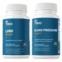 Dr. Tobias Lung Health & Blood Pressure Support Support, Lung Cleanse & Detox, Understøtter Normal Circulatory Health med C-vitamin, B6, B12, Nicin, Folate