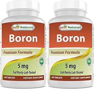 Bedste Naturals Boron Kosttilskud 5 mg 240 tabletter (240 greve (pakke med 2))