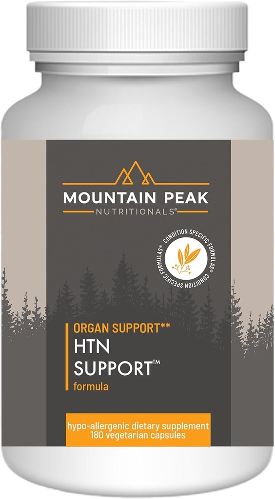 Mountain Peak Nutritionals HTN Support - orgel supplement - Hjælper bevare sundt blodtryk & cardiovaskulære system - w / Rauwolfia & Magnesium - Hypoallergen Kosttilskud (180 kapsler)