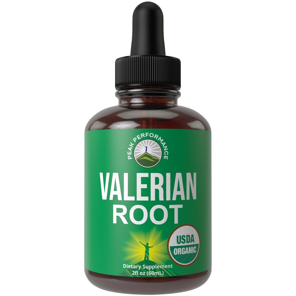 USDA Organic Valerian Root Liquid Drops Supplement. Vegansk Extract tinktur til afslapning, søvn, ro. Great Alternativ til Valerian Kapsler. Zero Sugar, Gluten Free Supplements for Women and Men
