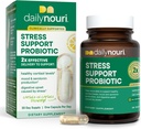 Daglig Nouri Stress Support Probiotisk for kvinder & mænd; Understøtter Cortisol Management, Stress Relief, Mood, fordampning & Gut Health