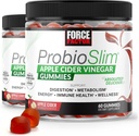 FORCE FACTOR ProbioSlim Apple Cider Vinegummi, 2-Pack, med Organic Apple Cider Vinegummi og LactoSpore Probiotika og Prebiotika til støtte fordøjelse, Metabolisme, og immunsundhed, 120 Gummies