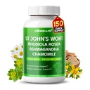 ST John 's Wort 14- in-1 Natural Blend med Rhodiola Ashwagandha Kamille Holy Basil L- Theanine Valerian Passionflower - 150 Greve - Made & Testet i USA