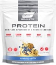 Granite Nutrition Protein Powder - Premium 5-Source Blend (Whey, Casein, Egg, Grass-Fed Beef) for Lean Muscle and Recovery - Blueberry Muffin Flavor, 30 Servings